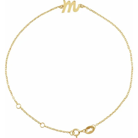 14K Yellow Gold Custom Initial Bracelet