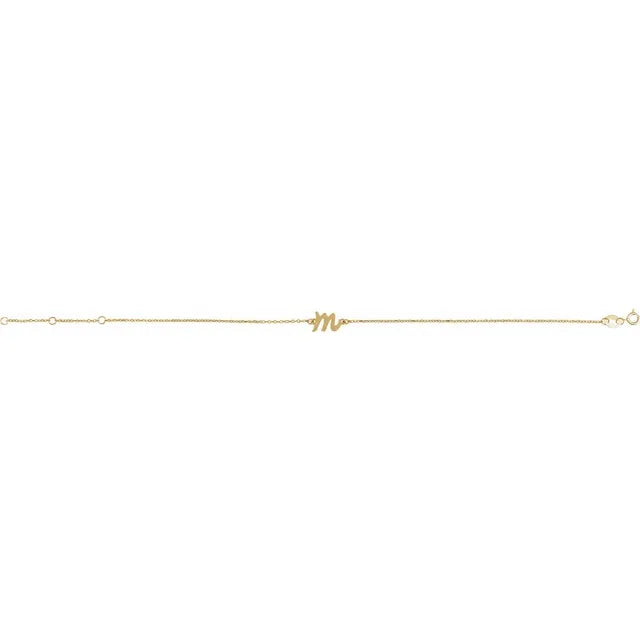 14K Yellow Gold Custom Initial Bracelet